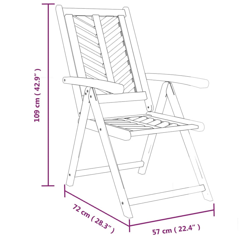 vidaXL Reclining Garden Chairs 2 pcs Solid Wood Acacia