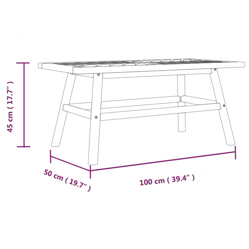 vidaXL Coffee Table 100x50x45 cm Solid Wood Acacia