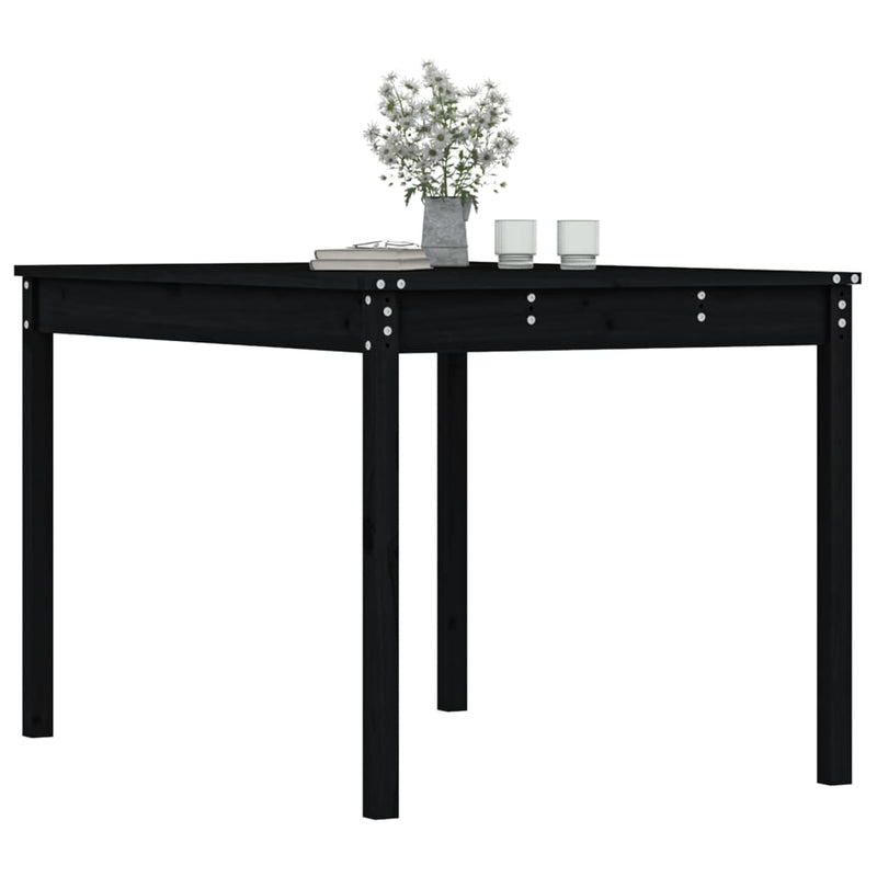 vidaXL Garden Table Black 121x82.5x76 cm Solid Wood Pine