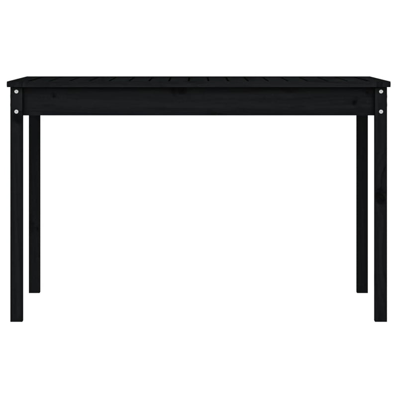 vidaXL Garden Table Black 121x82.5x76 cm Solid Wood Pine