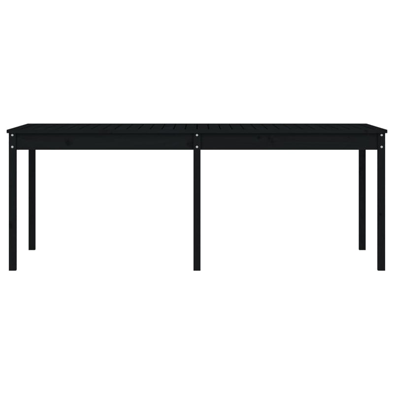 vidaXL Garden Table Black 203.5x100x76 cm Solid Wood Pine
