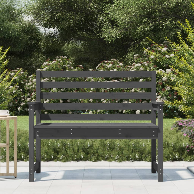 vidaXL Garden Bench Grey 109x48x91.5 cm Solid Wood Pine
