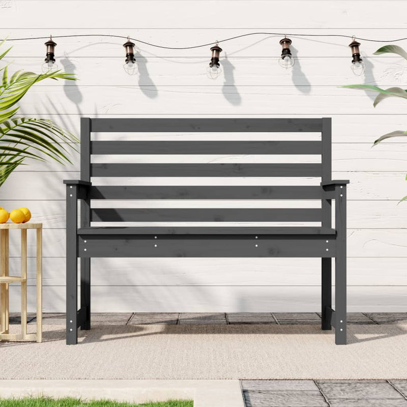 vidaXL Garden Bench Grey 109x48x91.5 cm Solid Wood Pine