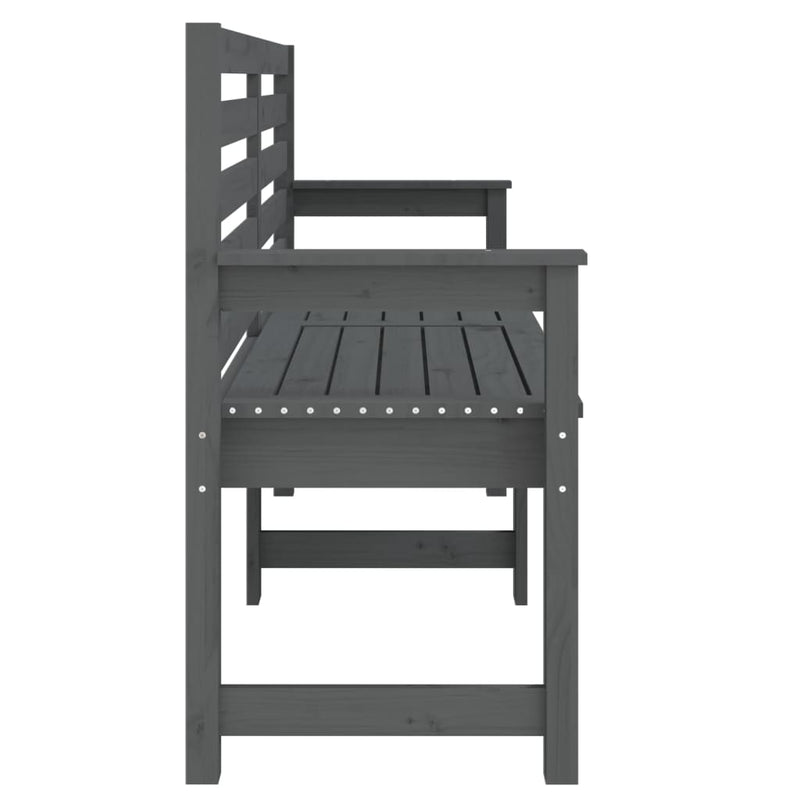 vidaXL Garden Bench Grey 159.5x48x91.5 cm Solid Wood Pine