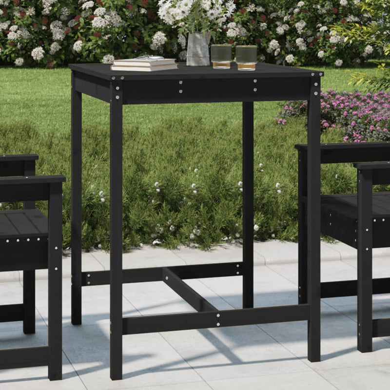 vidaXL Garden Table Black 82.5x82.5x110 cm Solid Wood Pine