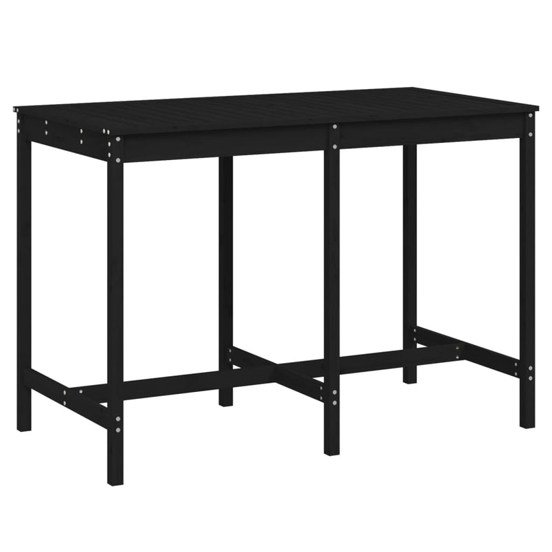 vidaXL Garden Table Black 159.5x82.5x110 cm Solid Wood Pine