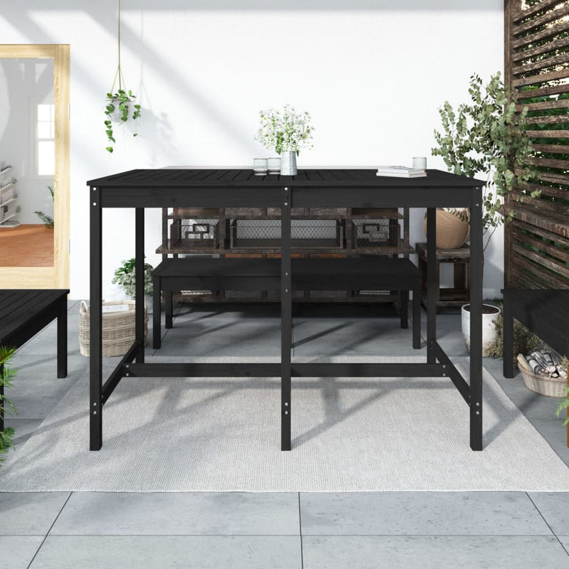 vidaXL Garden Table Black 159.5x82.5x110 cm Solid Wood Pine