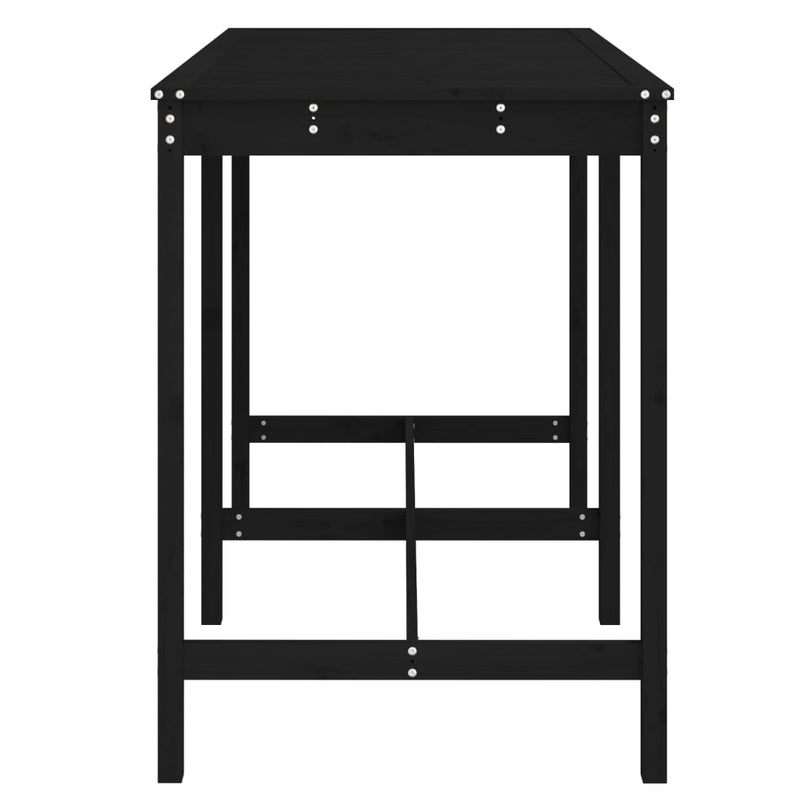 vidaXL Garden Table Black 159.5x82.5x110 cm Solid Wood Pine