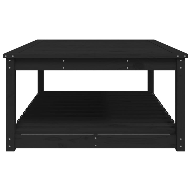 vidaXL Garden Table Black 121x82.5x45 cm Solid Wood Pine