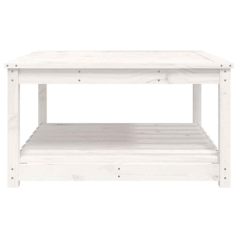 vidaXL Garden Table White 82.5x82.5x45 cm Solid Wood Pine