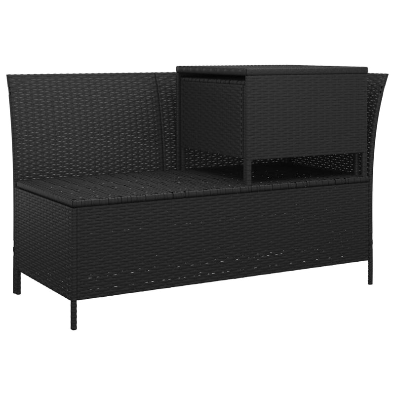 vidaXL 4 Piece Garden Lounge Set with Cushions Black Poly Rattan