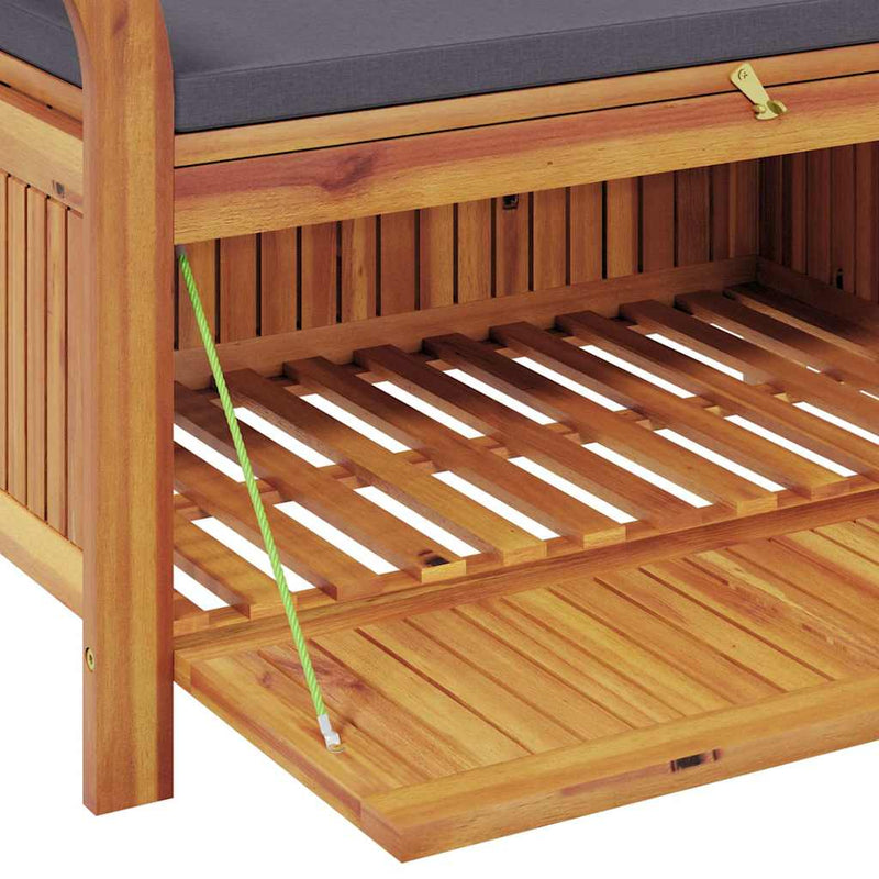 Garden Storage Bench with Cushion 91 cm Solid Wood Acacia