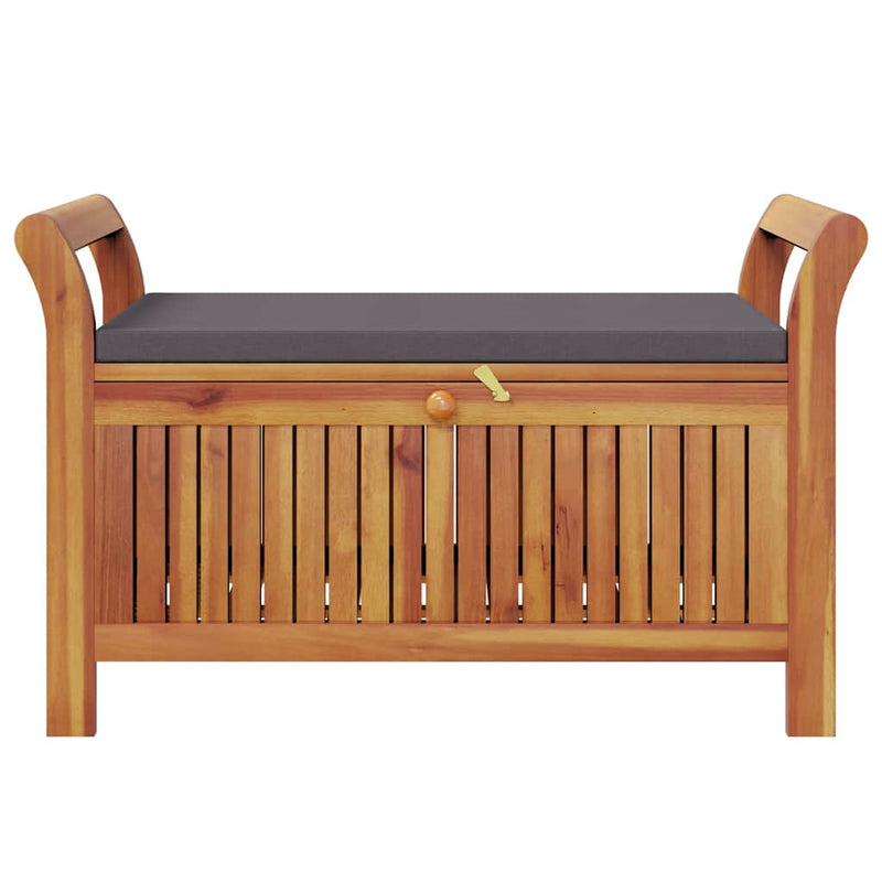 Garden Storage Bench with Cushion 91 cm Solid Wood Acacia