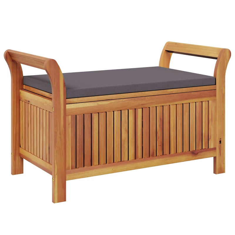 Garden Storage Bench with Cushion 91 cm Solid Wood Acacia