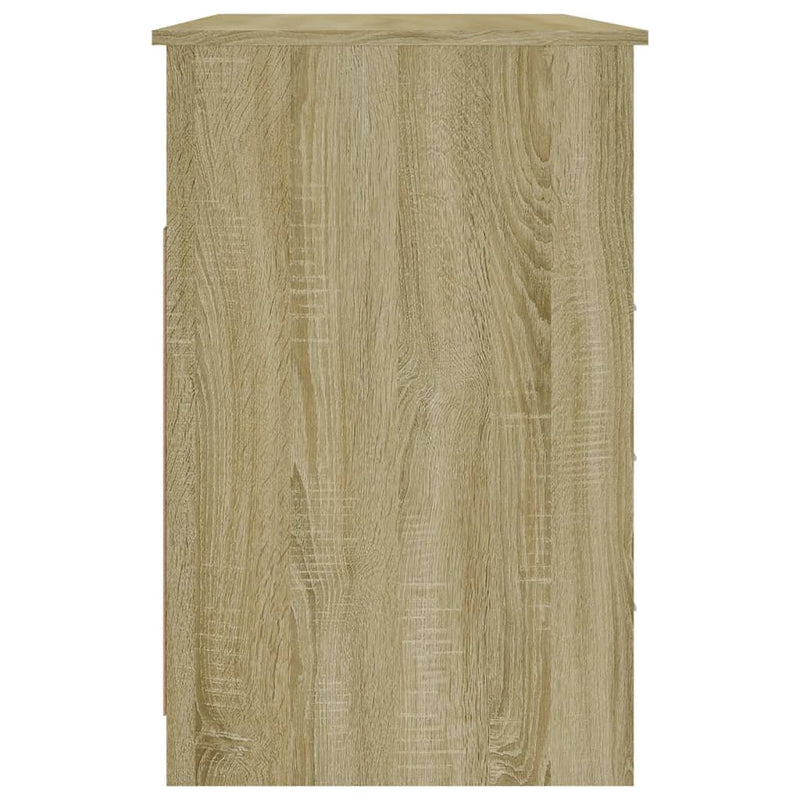 vidaXL Desk with Drawers Sonoma Oak 102x50x76 cm Engineered Wood