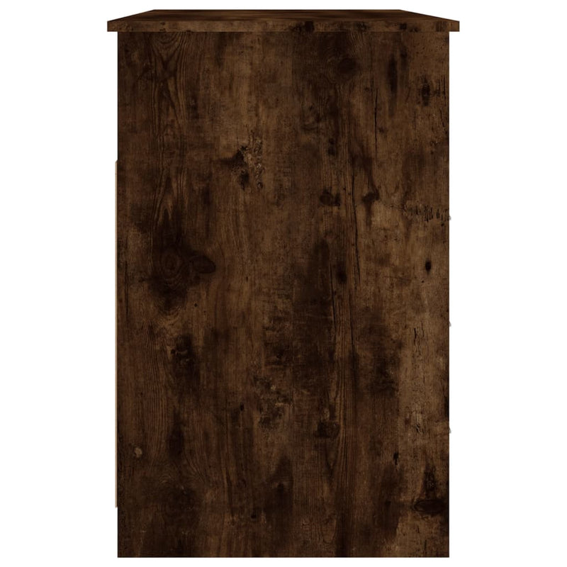 vidaXL Desk with Drawers Smoked Oak 102x50x76 cm Engineered Wood