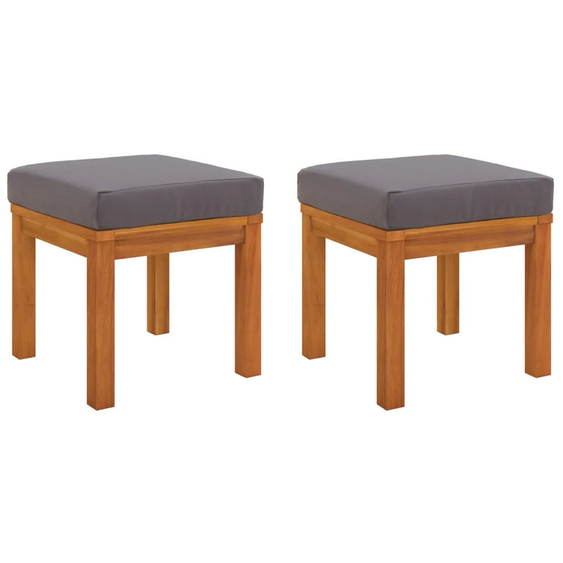 Garden Stools with Cushions 2 pcs 40x40x42 cm Solid Wood Acacia
