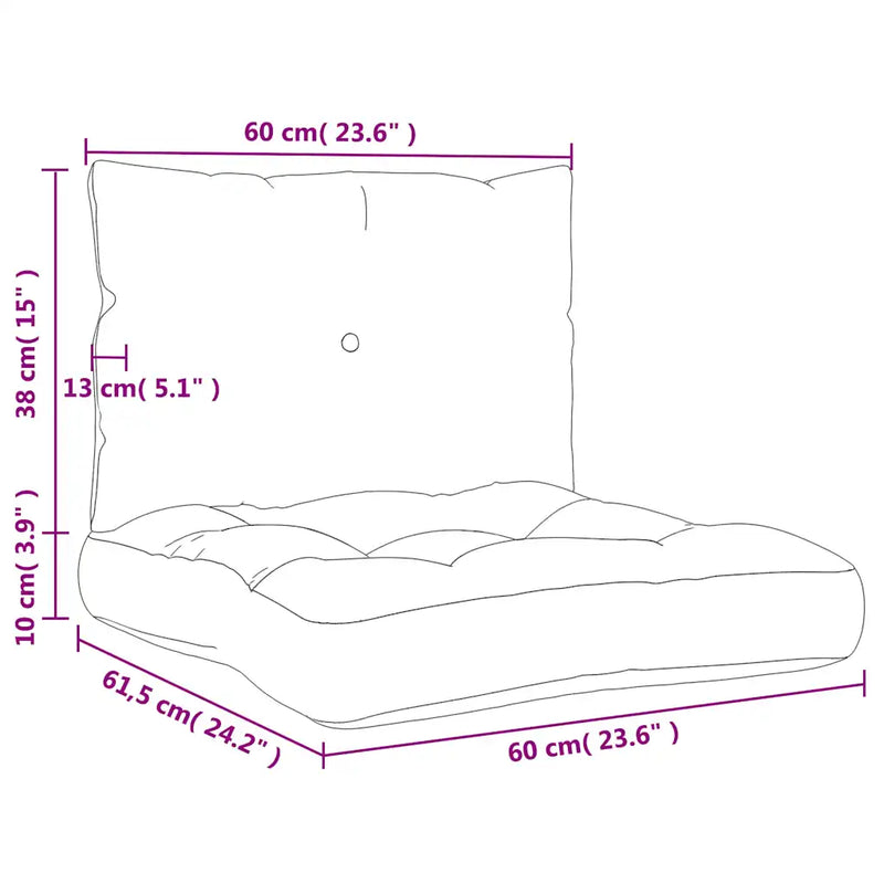Pallet Cushions 2 pcs Black Fabric