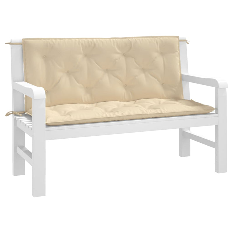 vidaXL Garden Bench Cushions 2 pcs Beige 120x50x7 cm Oxford Fabric