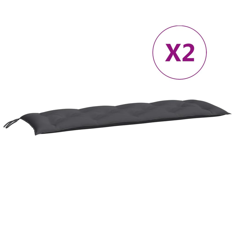 vidaXL Garden Bench Cushions 2pcs Anthracite 150x50x7cm Oxford Fabric