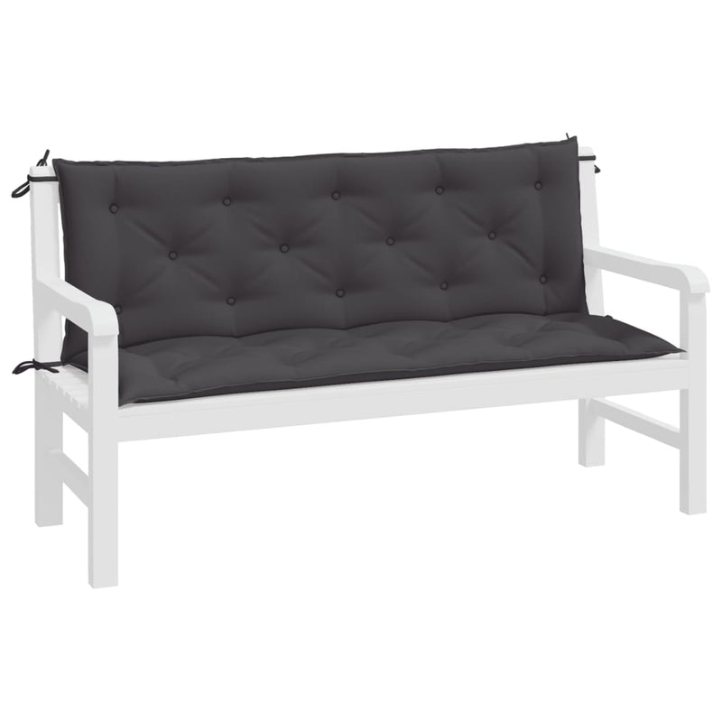 vidaXL Garden Bench Cushions 2pcs Anthracite 150x50x7cm Oxford Fabric