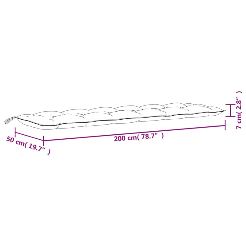 vidaXL Garden Bench Cushions 2pcs Grey 200x50x7cm Oxford Fabric