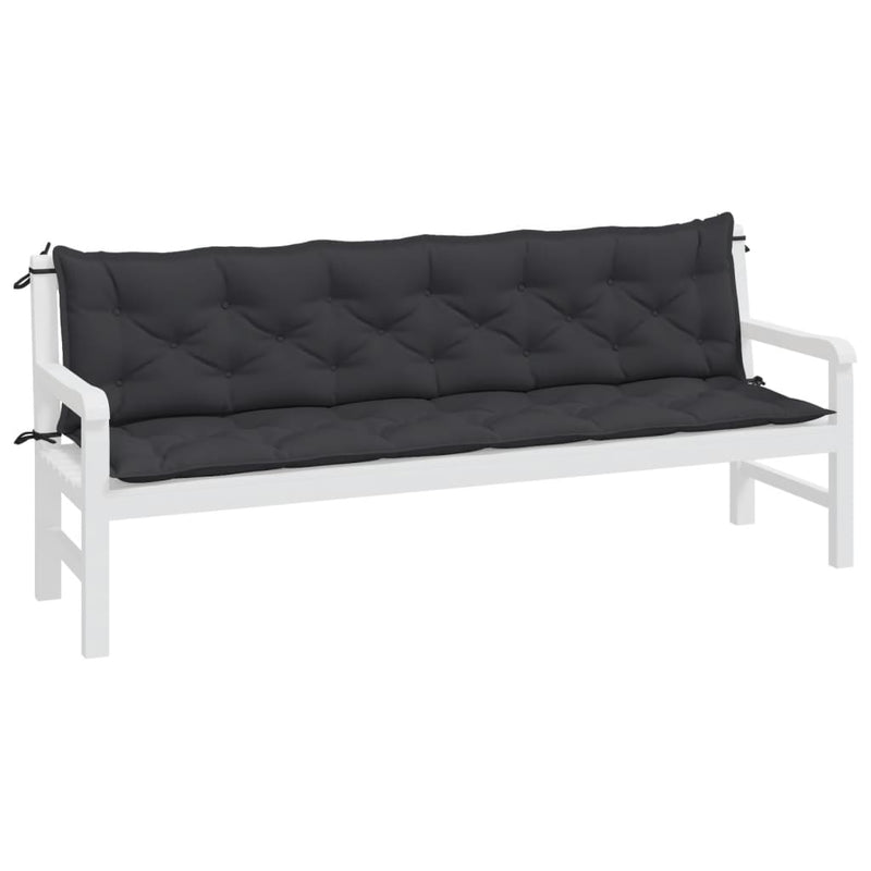 vidaXL Garden Bench Cushions 2pcs Black 200x50x7cm Oxford Fabric