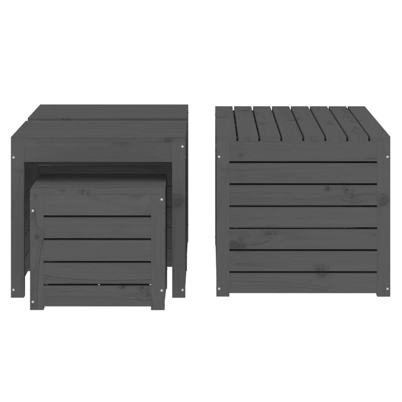 vidaXL 4 Piece Garden Box Set Grey Solid Wood Pine