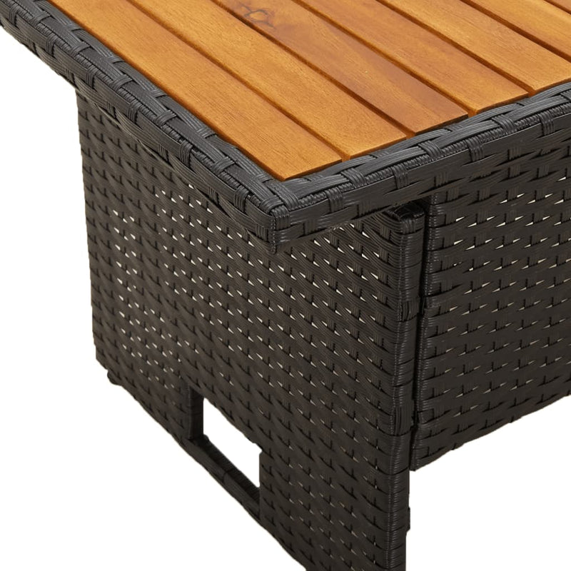 3 Piece Garden Lounge Set with Cushions Black Poly Rattan