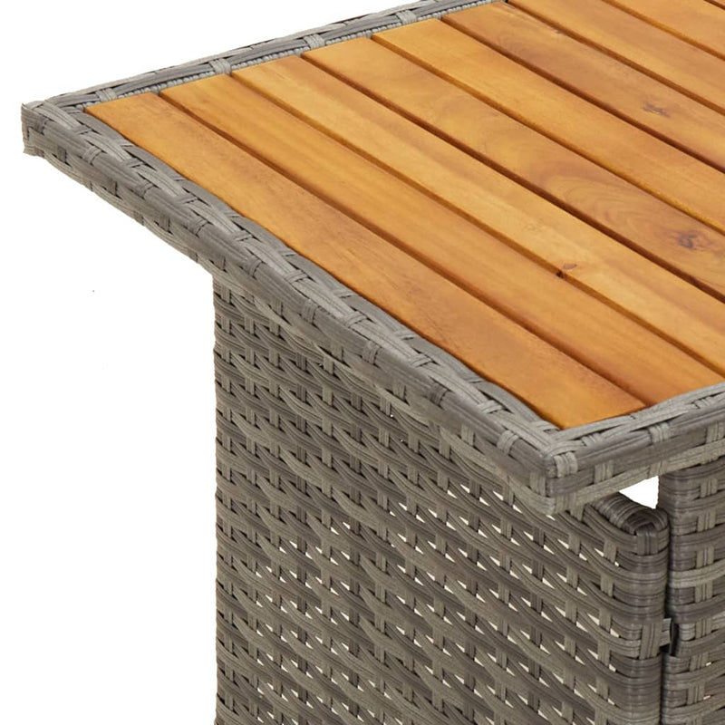 3 Piece Garden Lounge Set with Cushions Grey Poly Rattan