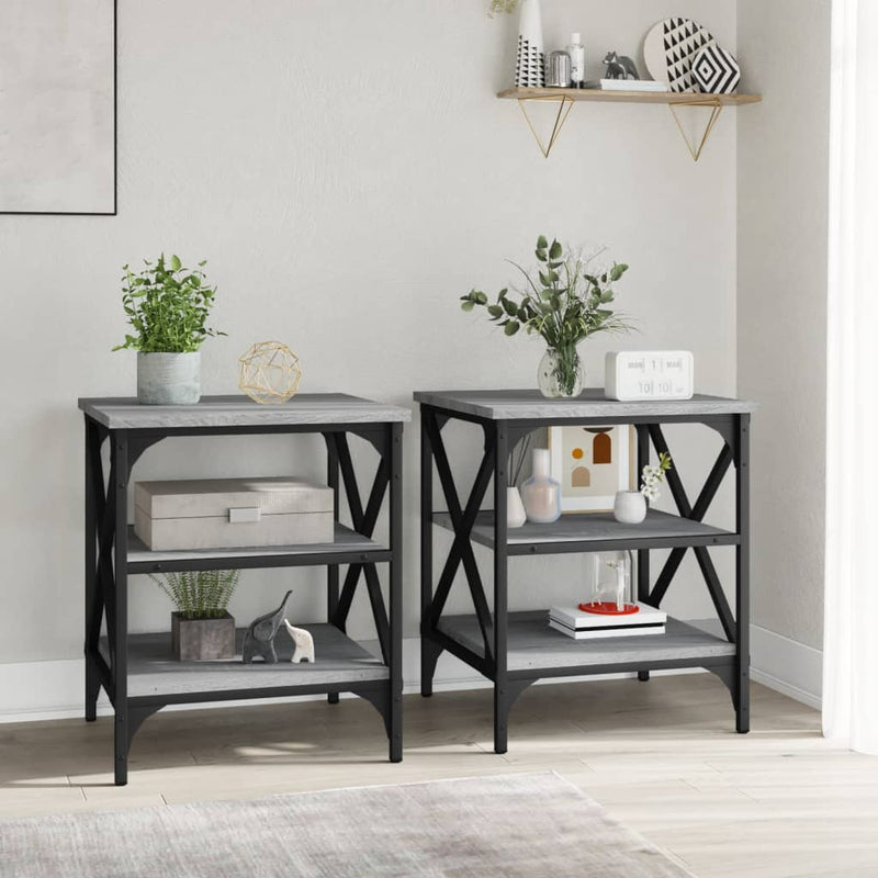vidaXL Side Tables 2 pcs Grey Sonoma 40x42x50 cm Engineered Wood