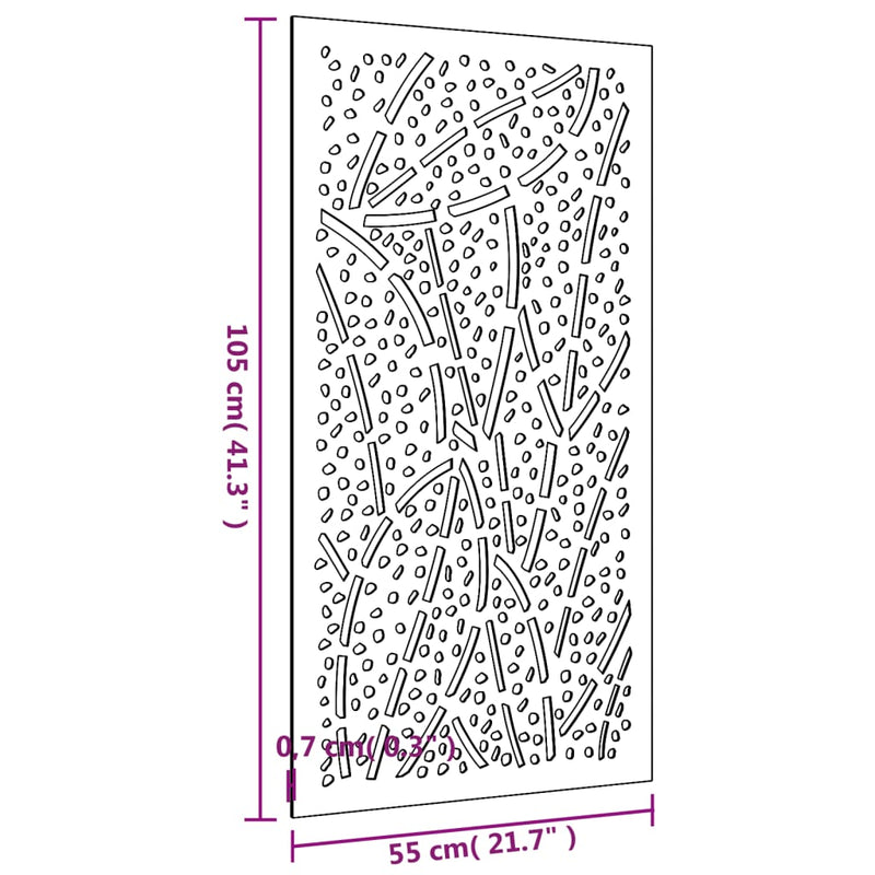 vidaXL Garden Wall Decoration 105x55 cm Corten Steel Leaf Design