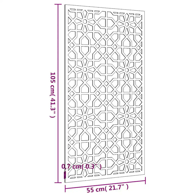 Garden Wall Decoration 105x55 cm Corten Steel Moorish Design