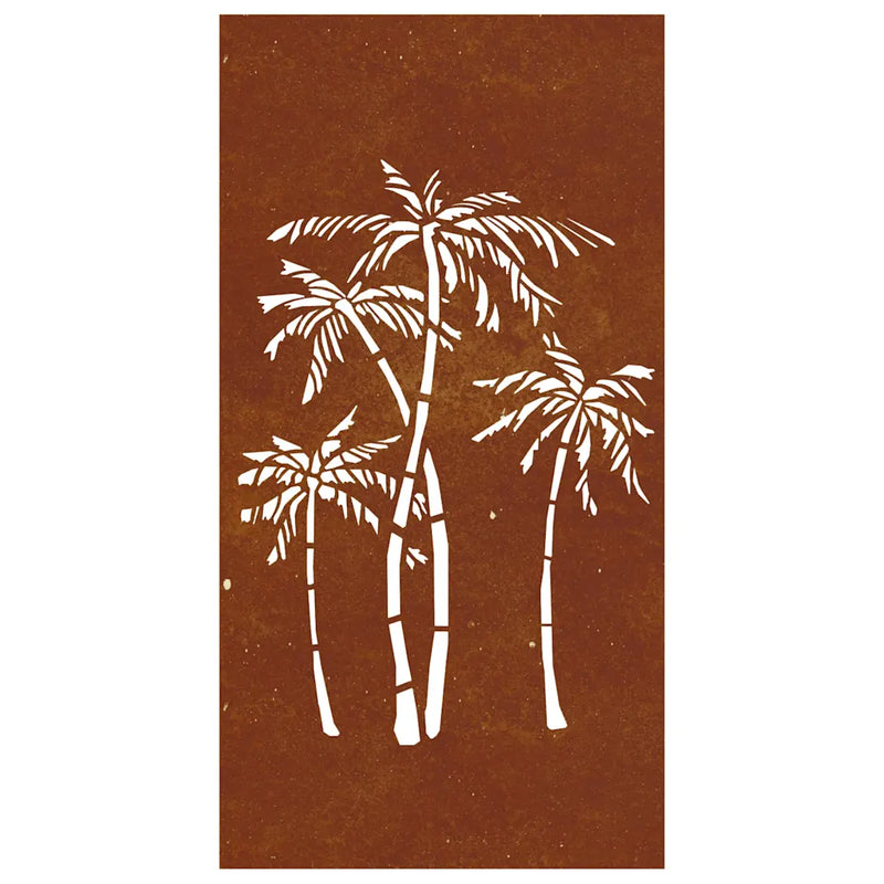 Garden Wall Decoration 105x55 cm Corten Steel Palm Tree Design