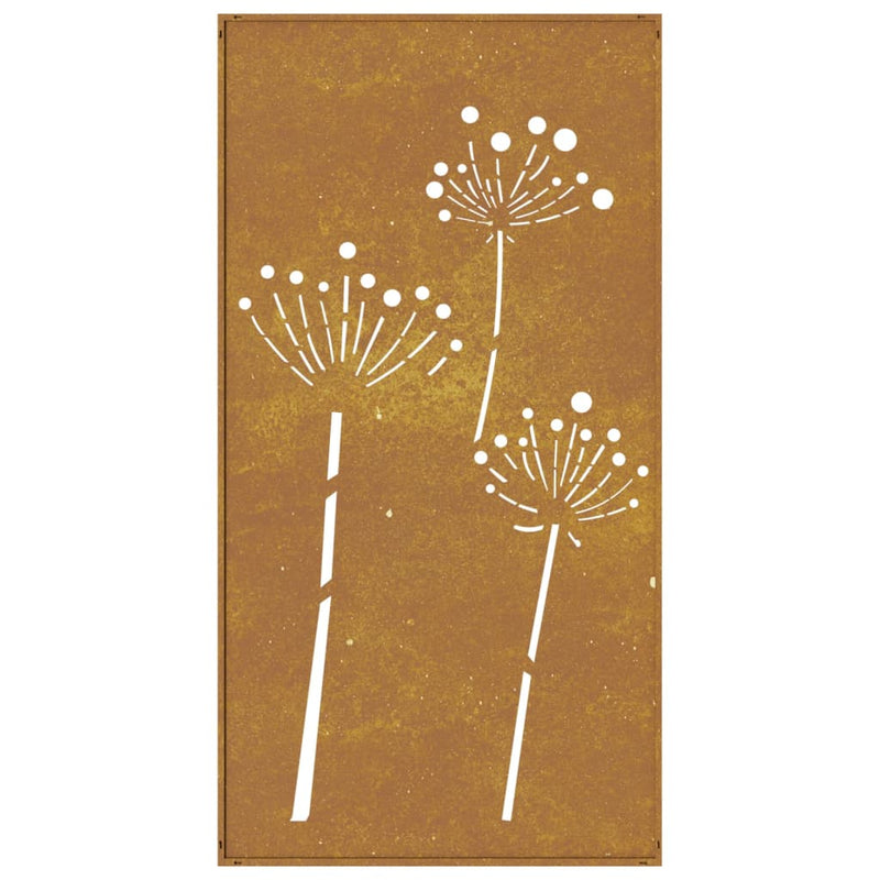 vidaXL Garden Wall Decoration 105x55 cm Corten Steel Flower Design