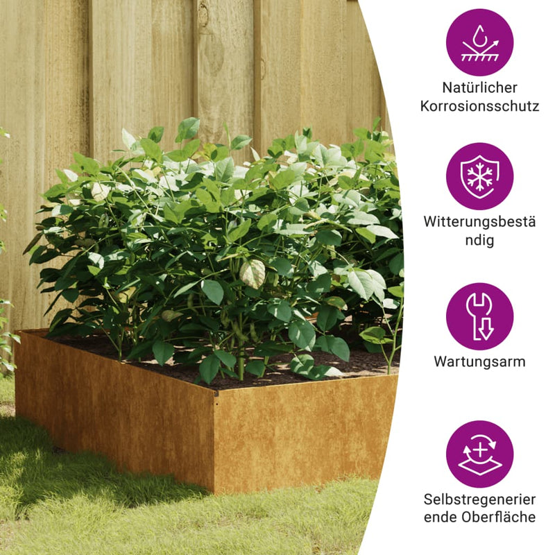 vidaXL Garden Raised Bed 100x100x41 cm Corten Steel