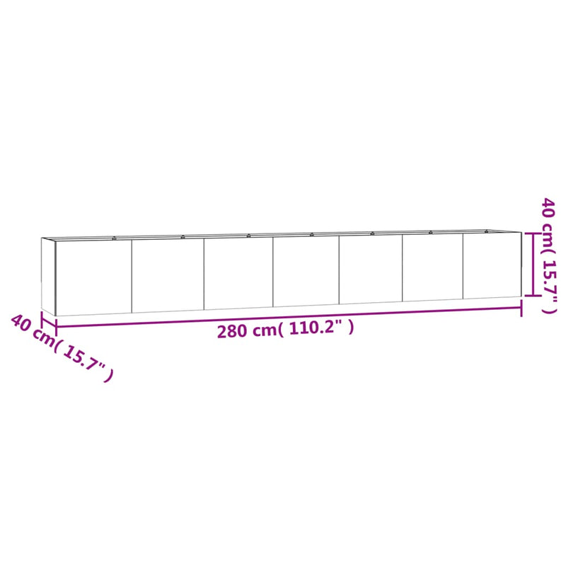 vidaXL Garden Raised Bed 280x40x40 cm Corten Steel