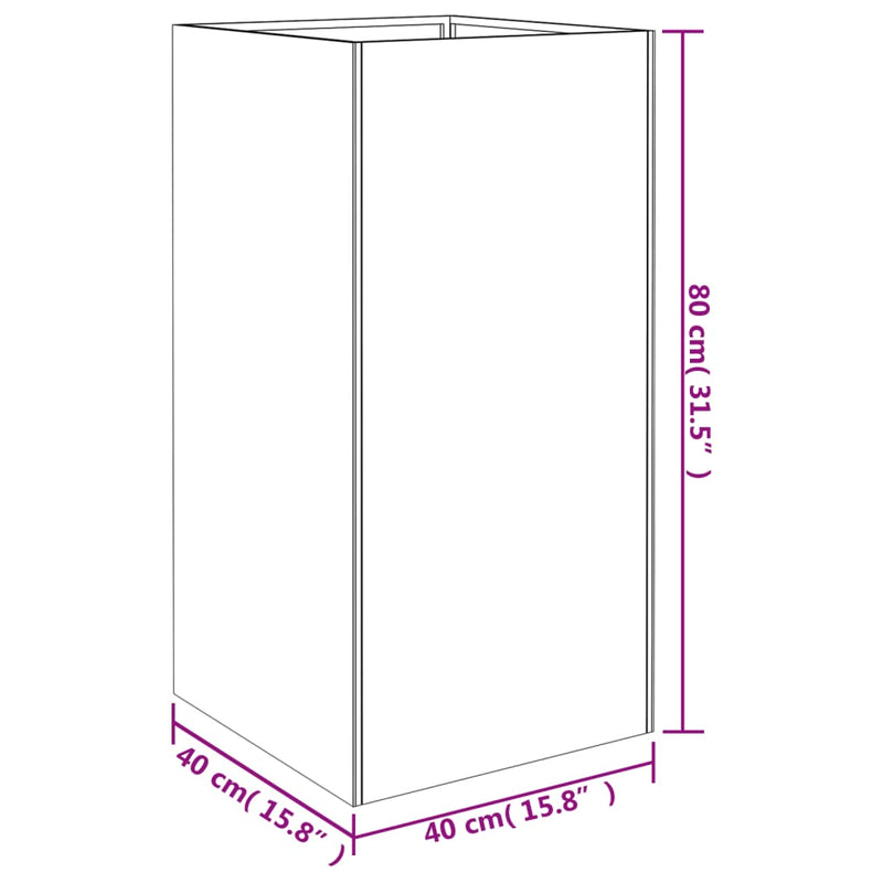 vidaXL Planter 40x40x80 cm Corten Steel