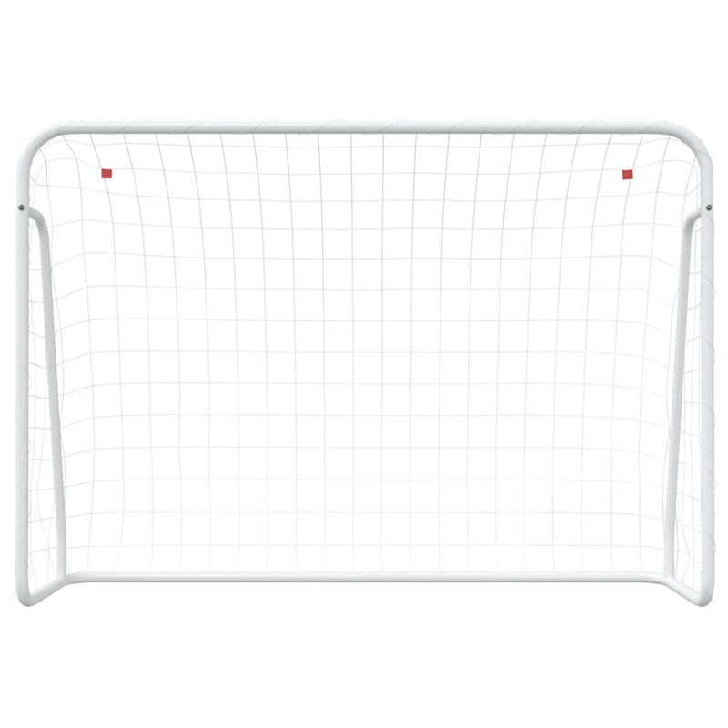 vidaXL Football Goal with Net White 214x75x152 cm Steel&Polyester