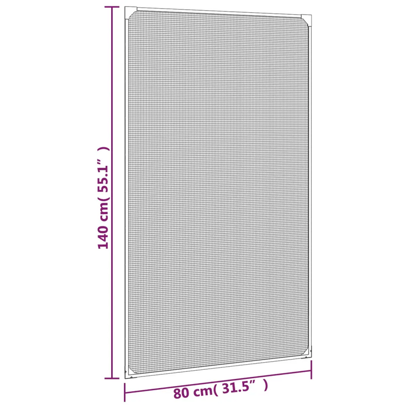 Magnetic Insect Screen for Windows Anthracite 80x140 cm