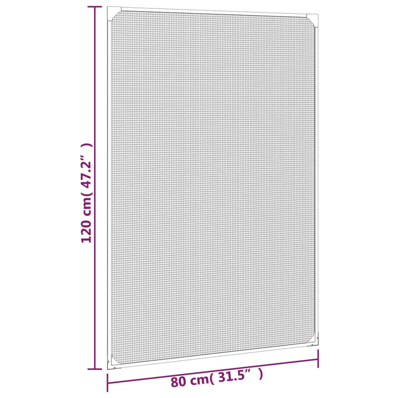 Magnetic Insect Screen for Windows White 80x120 cm