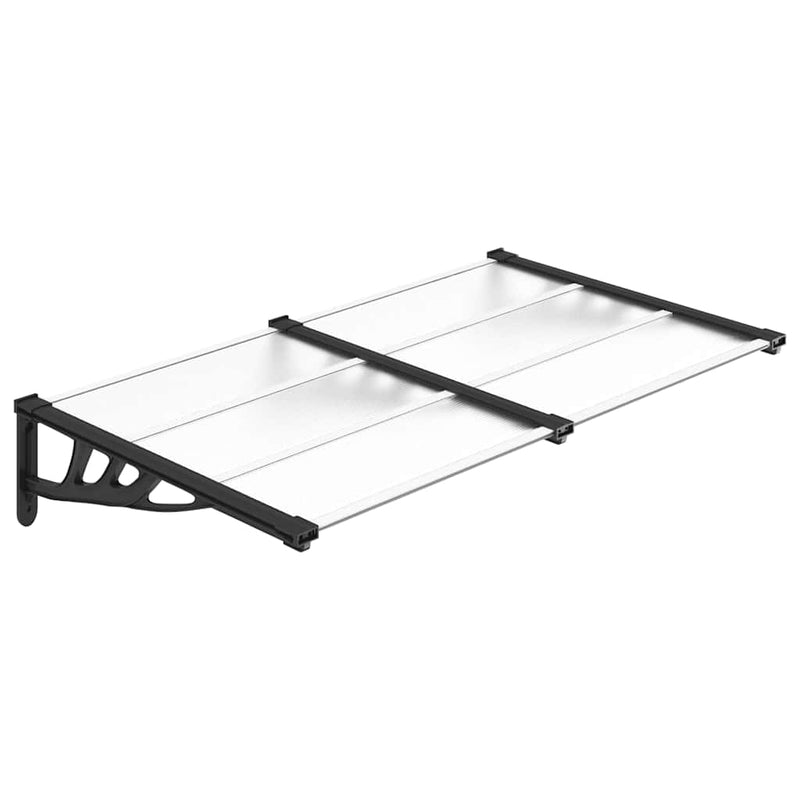 vidaXL Door Canopy Black and Transparent 152.5x90 cm Polycarbonate