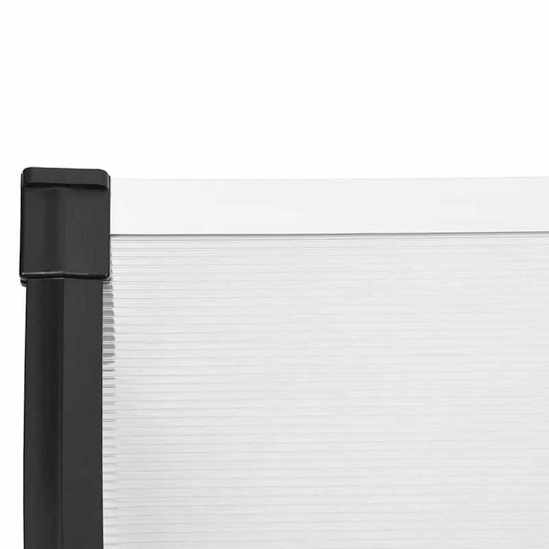 vidaXL Door Canopy Black and Transparent 152.5x90 cm Polycarbonate