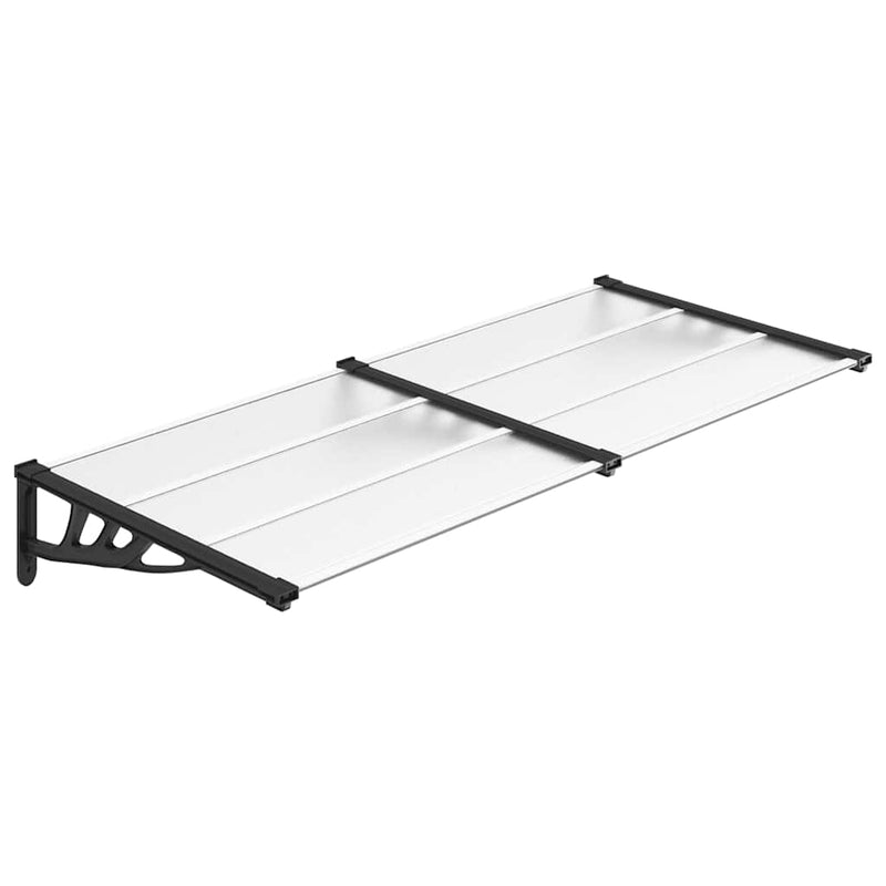 vidaXL Door Canopy Black and Transparent 199x90 cm Polycarbonate