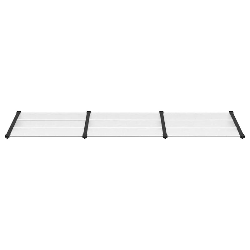 vidaXL Door Canopy Black and Transparent 297.5x90 cm Polycarbonate