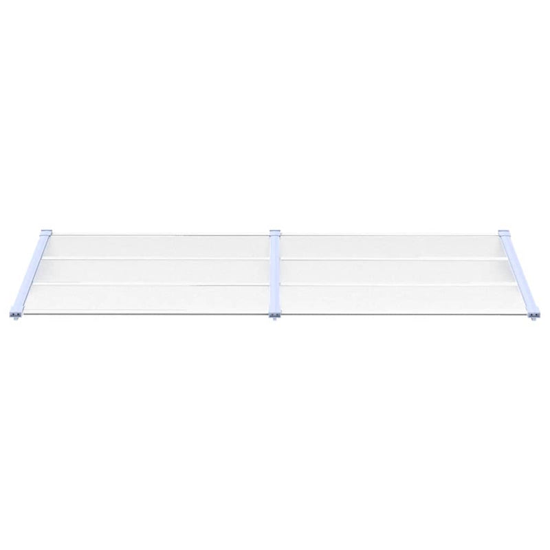 vidaXL Door Canopy Grey and Transparent 239x90 cm Polycarbonate