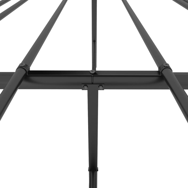 vidaXL Metal Bed Frame without Mattress with Headboard Black 183x203 cm King