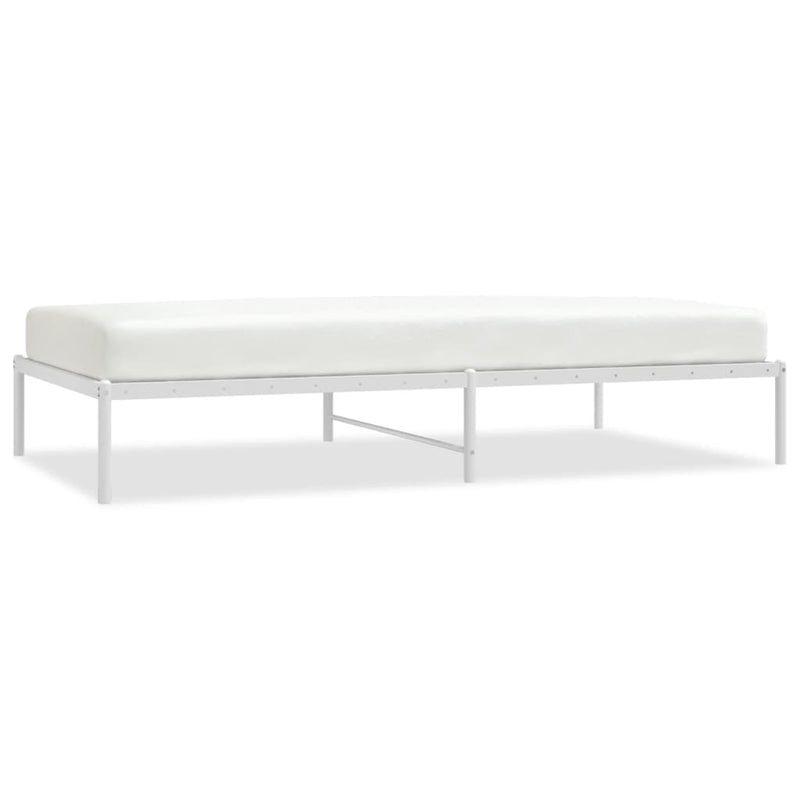 vidaXL Metal Bed Frame without Mattress White 107x203 cm King Single