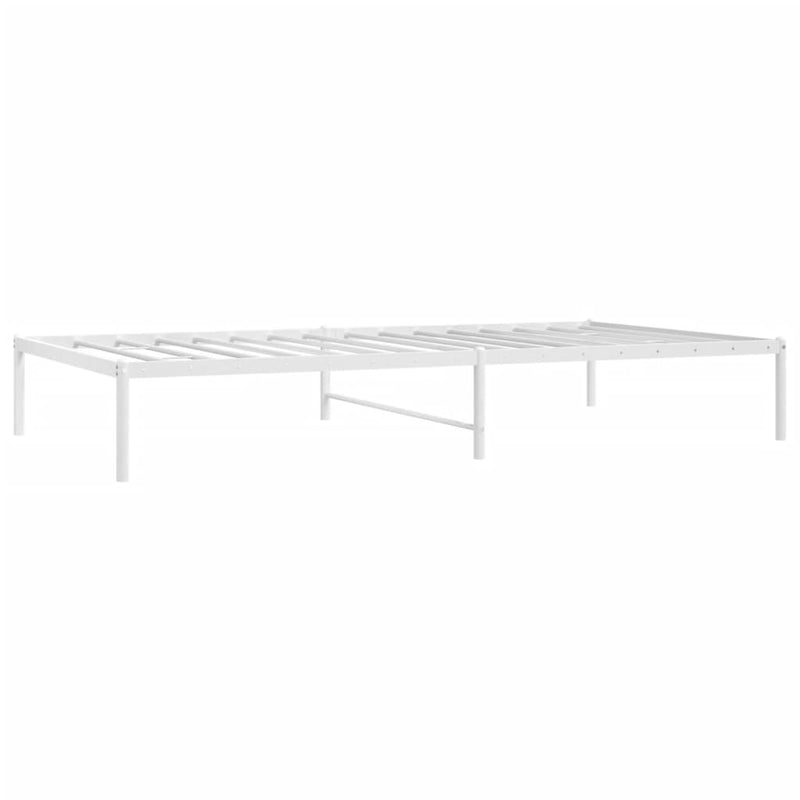 vidaXL Metal Bed Frame without Mattress White 107x203 cm King Single