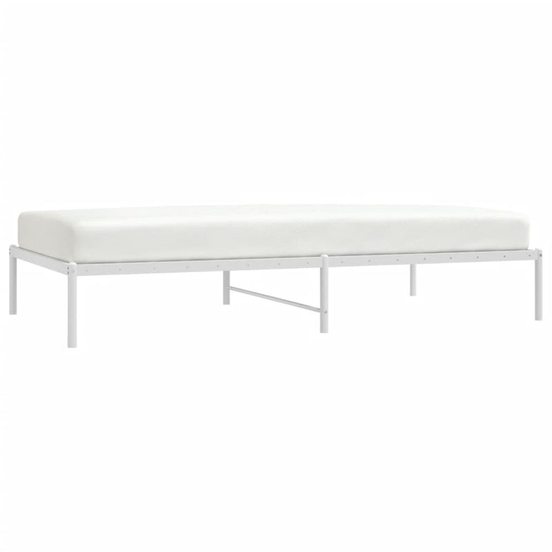 vidaXL Metal Bed Frame without Mattress White 107x203 cm King Single